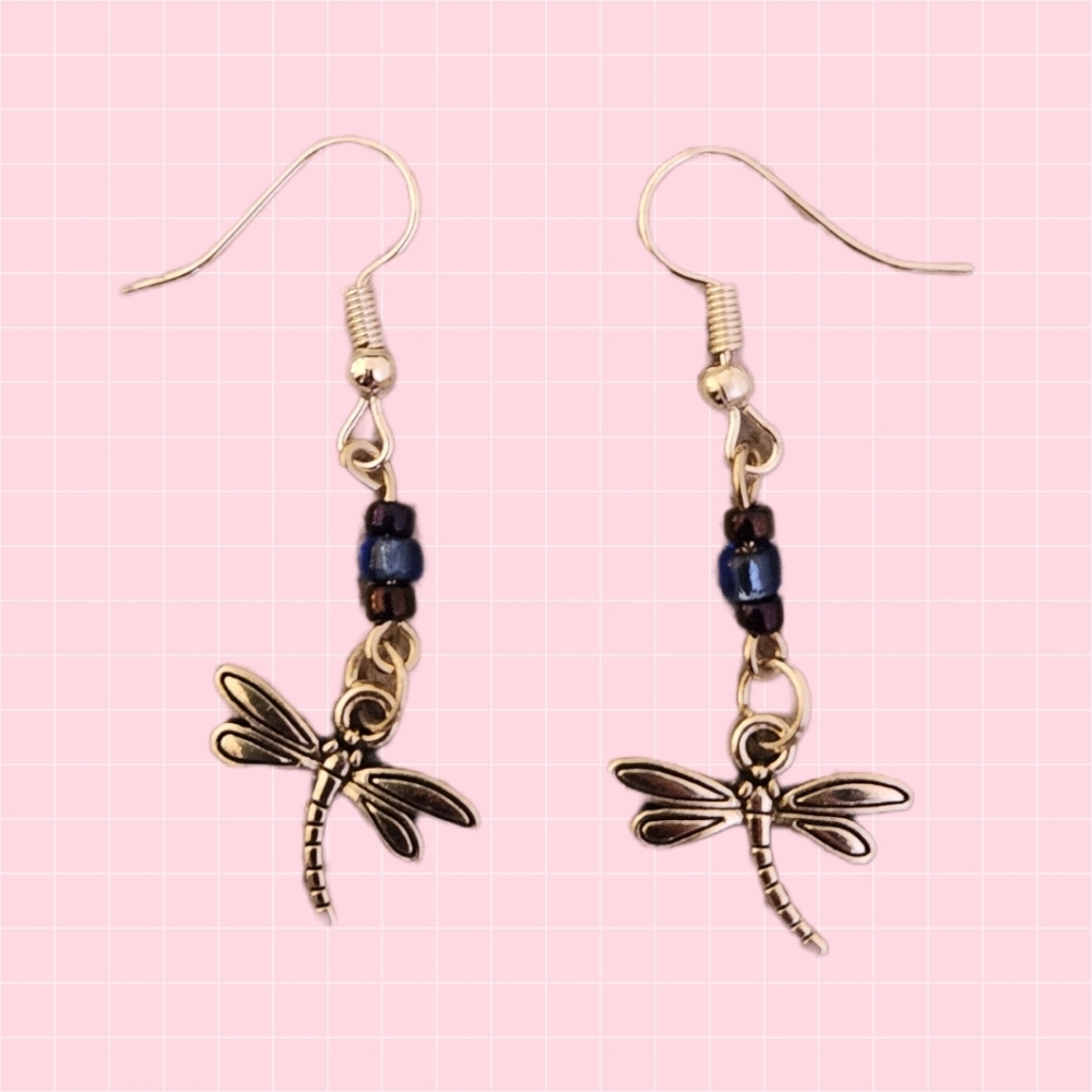 Dragonfly Beaded Earrings